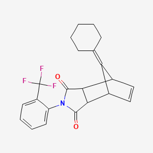 molecular formula C22H20F3NO2 B4025560 10-Cyclohexylidene-4-[2-(trifluoromethyl)phenyl]-4-azatricyclo[5.2.1.02,6]dec-8-ene-3,5-dione 