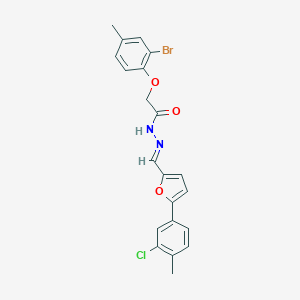 molecular formula C21H18BrClN2O3 B402557 2-(2-bromo-4-methylphenoxy)-N'-{[5-(3-chloro-4-methylphenyl)-2-furyl]methylene}acetohydrazide 