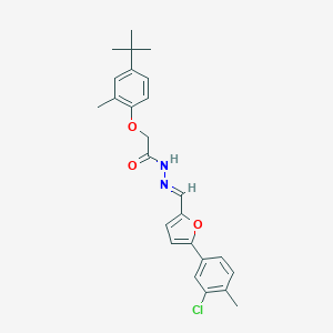 molecular formula C25H27ClN2O3 B402559 2-(4-tert-butyl-2-methylphenoxy)-N'-{[5-(3-chloro-4-methylphenyl)-2-furyl]methylene}acetohydrazide 