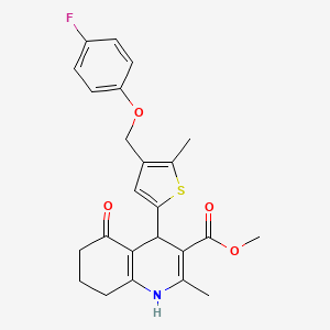 molecular formula C24H24FNO4S B4025594 Methyl 4-{4-[(4-fluorophenoxy)methyl]-5-methylthiophen-2-yl}-2-methyl-5-oxo-1,4,5,6,7,8-hexahydroquinoline-3-carboxylate 