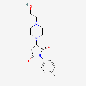 molecular formula C17H23N3O3 B4025621 3-[4-(2-hydroxyethyl)-1-piperazinyl]-1-(4-methylphenyl)-2,5-pyrrolidinedione 