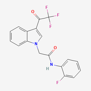 N-(2-FLUOROPHENYL)-2-[3-(2,2,2-TRIFLUOROACETYL)-1H-INDOL-1-YL]ACETAMIDE