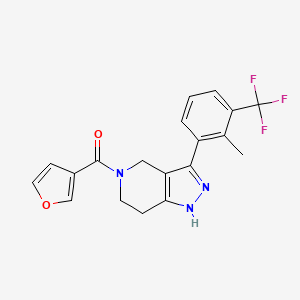 molecular formula C19H16F3N3O2 B4025632 Furan-3-yl-[3-[2-methyl-3-(trifluoromethyl)phenyl]-1,4,6,7-tetrahydropyrazolo[4,3-c]pyridin-5-yl]methanone 