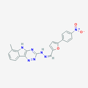 molecular formula C21H15N7O3 B402565 6-methyl-N-[(Z)-[5-(4-nitrophenyl)furan-2-yl]methylideneamino]-5H-[1,2,4]triazino[5,6-b]indol-3-amine 