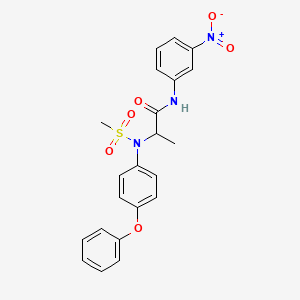 molecular formula C22H21N3O6S B4025650 2-(N-methylsulfonyl-4-phenoxyanilino)-N-(3-nitrophenyl)propanamide 