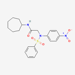 2-[N-(benzenesulfonyl)-4-nitroanilino]-N-cycloheptylacetamide