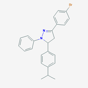 molecular formula C24H23BrN2 B402569 3-(4-bromophenyl)-5-[4-(1-methylethyl)phenyl]-1-phenyl-4,5-dihydro-1H-pyrazole 