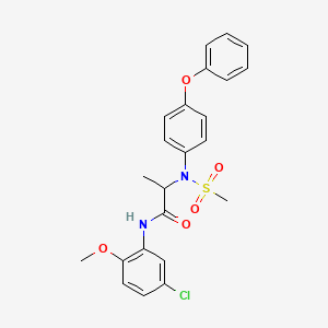 molecular formula C23H23ClN2O5S B4025708 N-(5-chloro-2-methoxyphenyl)-2-(N-methylsulfonyl-4-phenoxyanilino)propanamide 