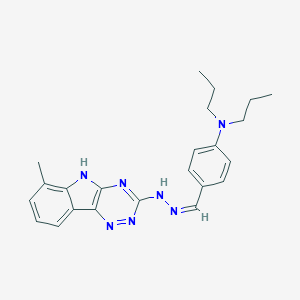 molecular formula C23H27N7 B402571 4-(dipropylamino)benzaldehyde (6-methyl-5H-[1,2,4]triazino[5,6-b]indol-3-yl)hydrazone 