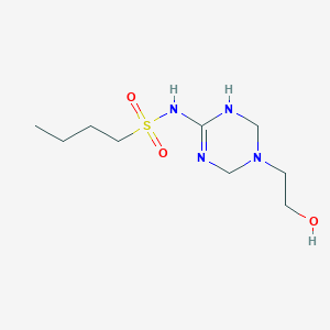 molecular formula C9H20N4O3S B4025717 N-[5-(2-hydroxyethyl)-1,3,5-triazinan-2-ylidene]butane-1-sulfonamide 