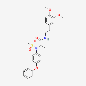 molecular formula C26H30N2O6S B4025723 N-[2-(3,4-dimethoxyphenyl)ethyl]-N~2~-(methylsulfonyl)-N~2~-(4-phenoxyphenyl)alaninamide 