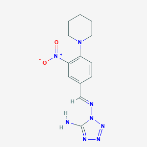 molecular formula C13H16N8O2 B402577 N*1*-(3-Nitro-4-piperidin-1-yl-benzylidene)-tetrazole-1,5-diamine 