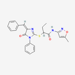 N-(5-METHYL-1,2-OXAZOL-3-YL)-2-{[(4E)-5-OXO-1-PHENYL-4-(PHENYLMETHYLIDENE)-4,5-DIHYDRO-1H-IMIDAZOL-2-YL]SULFANYL}BUTANAMIDE