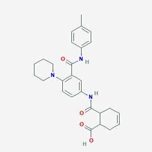 6-[[3-[(4-Methylphenyl)carbamoyl]-4-piperidin-1-ylphenyl]carbamoyl]cyclohex-3-ene-1-carboxylic acid