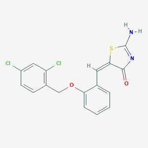 molecular formula C17H12Cl2N2O2S B402590 5-{2-[(2,4-Dichlorobenzyl)oxy]benzylidene}-2-imino-1,3-thiazolidin-4-one 
