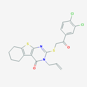 2-[2-(3,4-Dichlorophenyl)-2-oxoethyl]sulfanyl-3-prop-2-enyl-5,6,7,8-tetrahydro-[1]benzothiolo[2,3-d]pyrimidin-4-one