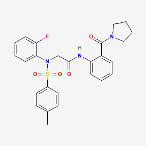 molecular formula C26H26FN3O4S B4025921 N~2~-(2-fluorophenyl)-N~2~-[(4-methylphenyl)sulfonyl]-N~1~-[2-(1-pyrrolidinylcarbonyl)phenyl]glycinamide 