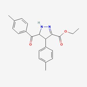 ethyl 5-(4-methylbenzoyl)-4-(4-methylphenyl)-4,5-dihydro-1H-pyrazole-3-carboxylate