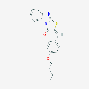 molecular formula C20H18N2O2S B402602 2-(4-butoxybenzylidene)[1,3]thiazolo[3,2-a]benzimidazol-3(2H)-one 