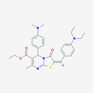 molecular formula C29H34N4O3S B402603 ethyl 2-[4-(diethylamino)benzylidene]-5-[4-(dimethylamino)phenyl]-7-methyl-3-oxo-2,3-dihydro-5H-[1,3]thiazolo[3,2-a]pyrimidine-6-carboxylate 