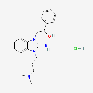 2-[3-[3-(Dimethylamino)propyl]-2-iminobenzimidazol-1-yl]-1-phenylethanol;hydrochloride