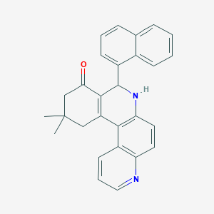 molecular formula C28H24N2O B4026062 11,11-Dimethyl-8-(naphthalen-1-YL)-7H,8H,9H,10H,11H,12H-cyclohexa[A]4,7-phenanthrolin-9-one 