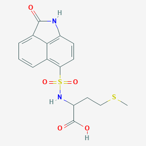 molecular formula C16H16N2O5S2 B402609 methyl-N-[(2-oxo-1,2-dihydrobenzo[cd]indol-6-yl)sulfonyl]homocysteine 