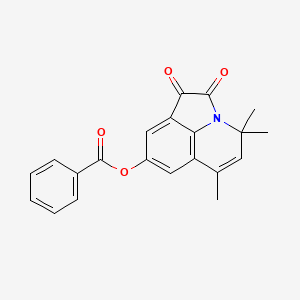 molecular formula C21H17NO4 B4026094 4,4,6-trimethyl-1,2-dioxo-1,2-dihydro-4H-pyrrolo[3,2,1-ij]quinolin-8-yl benzoate 