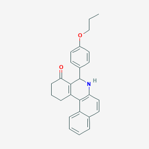 molecular formula C26H25NO2 B4026105 5-(4-Propoxyphenyl)-1H,2H,3H,4H,5H,6H-benzo[A]phenanthridin-4-one 