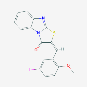 molecular formula C17H11IN2O2S B402612 2-(5-iodo-2-methoxybenzylidene)[1,3]thiazolo[3,2-a]benzimidazol-3(2H)-one 