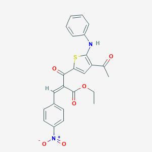 molecular formula C24H20N2O6S B402613 Ethyl 2-[(4-acetyl-5-anilino-2-thienyl)carbonyl]-3-(4-nitrophenyl)acrylate 