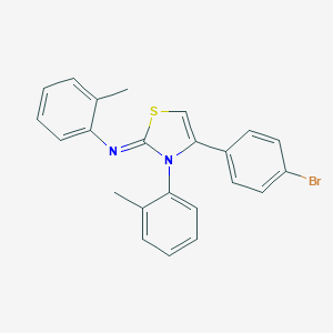 molecular formula C23H19BrN2S B402614 N-(4-(4-bromophenyl)-3-(2-methylphenyl)-1,3-thiazol-2(3H)-ylidene)-N-(2-methylphenyl)amine 