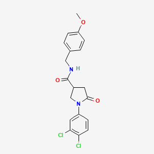 molecular formula C19H18Cl2N2O3 B4026175 1-(3,4-dichlorophenyl)-N-(4-methoxybenzyl)-5-oxopyrrolidine-3-carboxamide 