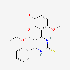 Ethyl 6-(2,5-dimethoxyphenyl)-4-phenyl-2-sulfanyl-1,6-dihydropyrimidine-5-carboxylate