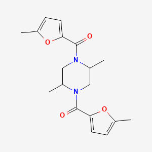 (2,5-Dimethylpiperazine-1,4-diyl)bis[(5-methylfuran-2-yl)methanone]