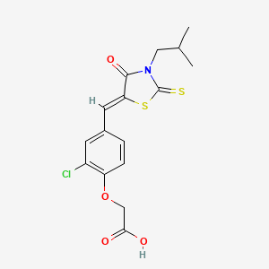 {2-chloro-4-[(3-isobutyl-4-oxo-2-thioxo-1,3-thiazolidin-5-ylidene)methyl]phenoxy}acetic acid