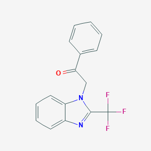 molecular formula C16H11F3N2O B402624 1-phenyl-2-[2-(trifluoromethyl)-1H-benzimidazol-1-yl]ethanone CAS No. 139591-05-2
