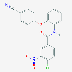 molecular formula C20H12ClN3O4 B402625 4-chloro-N-[2-(4-cyanophenoxy)phenyl]-3-nitrobenzamide 