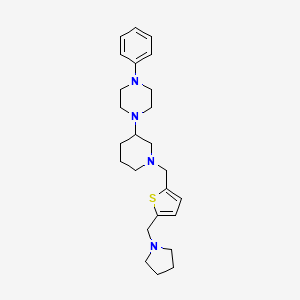 molecular formula C25H36N4S B4026266 1-Phenyl-4-[1-[[5-(pyrrolidin-1-ylmethyl)thiophen-2-yl]methyl]piperidin-3-yl]piperazine 