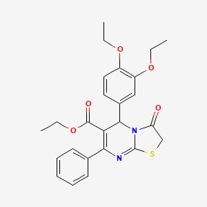 ethyl 5-(3,4-diethoxyphenyl)-3-oxo-7-phenyl-2,3-dihydro-5H-[1,3]thiazolo[3,2-a]pyrimidine-6-carboxylate