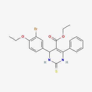 Ethyl 6-(3-bromo-4-ethoxyphenyl)-4-phenyl-2-sulfanyl-1,6-dihydropyrimidine-5-carboxylate