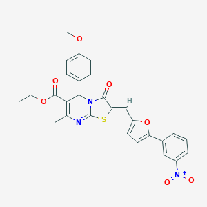 ethyl 2-[(5-{3-nitrophenyl}-2-furyl)methylene]-5-(4-methoxyphenyl)-7-methyl-3-oxo-2,3-dihydro-5H-[1,3]thiazolo[3,2-a]pyrimidine-6-carboxylate