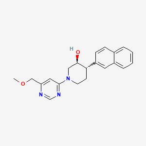 molecular formula C21H23N3O2 B4026315 (3S*,4S*)-1-[6-(methoxymethyl)pyrimidin-4-yl]-4-(2-naphthyl)piperidin-3-ol 