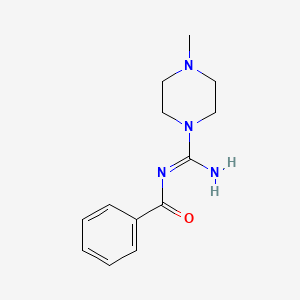 molecular formula C13H18N4O B4026342 N-[imino(4-methyl-1-piperazinyl)methyl]benzamide 