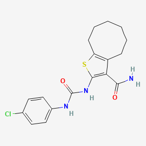 2-{[(4-CHLOROANILINO)CARBONYL]AMINO}-4,5,6,7,8,9-HEXAHYDROCYCLOOCTA[B]THIOPHENE-3-CARBOXAMIDE