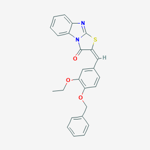 molecular formula C25H20N2O3S B402644 2-[4-(benzyloxy)-3-ethoxybenzylidene][1,3]thiazolo[3,2-a]benzimidazol-3(2H)-one 
