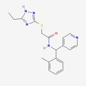 2-[(3-ethyl-1H-1,2,4-triazol-5-yl)thio]-N-[(2-methylphenyl)(pyridin-4-yl)methyl]acetamide