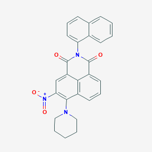 molecular formula C27H21N3O4 B4026505 2-(1-naphthyl)-5-nitro-6-(1-piperidinyl)-1H-benzo[de]isoquinoline-1,3(2H)-dione 