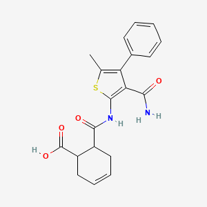 6-[(3-Carbamoyl-5-methyl-4-phenylthiophen-2-yl)carbamoyl]cyclohex-3-ene-1-carboxylic acid