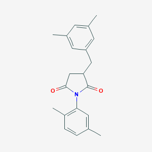 molecular formula C21H23NO2 B402653 3-(3,5-Dimethyl-benzyl)-1-(2,5-dimethyl-phenyl)-pyrrolidine-2,5-dione 